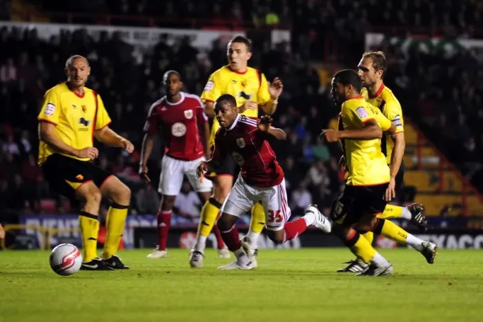 Framed Print : Bristol City's Danny Rose Fights for Penalty in Championship Showdown against Watford (Sept 14, 2010) Framed Print : Bristol City's Danny Rose Fights for Penalty in Championship Showdown against Watford (Sept 14, 2010)