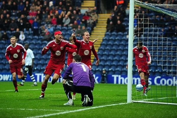 Bristol City's David Clarkson Celebrates Championship Goal Against Preston North End - 05 / 02 / 2011