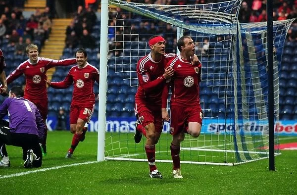 Bristol City's David Clarkson Celebrates Championship Goal vs. Preston North End (05 / 02 / 2011)