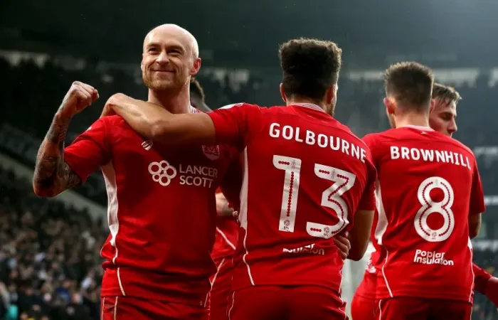 Framed Print : Bristol City's David Cotterill Celebrates Tammy Abraham's Goal vs Derby County, 2017