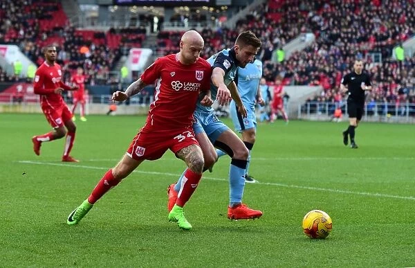Bristol City's David Cotterill Drives Forward Against Rotherham United in Sky Bet Championship Match
