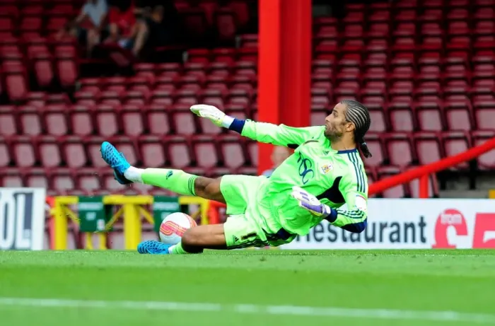 Framed Print : Bristol City's David James Denies West Brom: Dramatic Save in Championship Clash (30-07-2011)