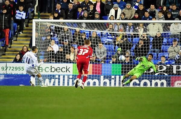 Bristol City's David James Saves Penalty from Jobi McAnuff in Reading Championship Match, 28 / 01 / 2012