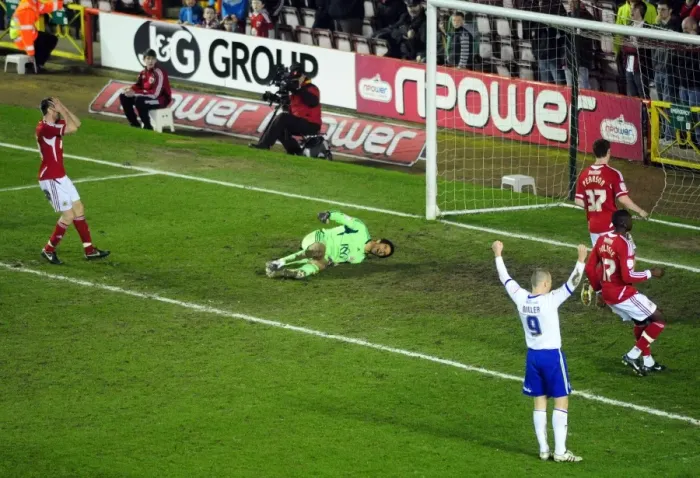 Framed Print : Bristol City's David James Scores Own Goal Against Cardiff City (10-03-2012) Framed Print : Bristol City's David James Scores Own Goal Against Cardiff City (10-03-2012)