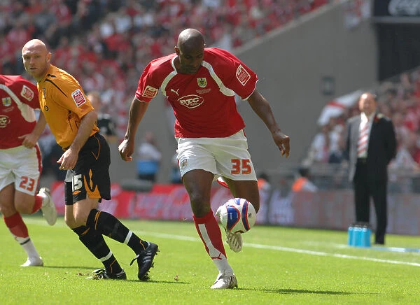 Bristol City's Dele Adebola: Celebrating Promotion in the Play-Off Final