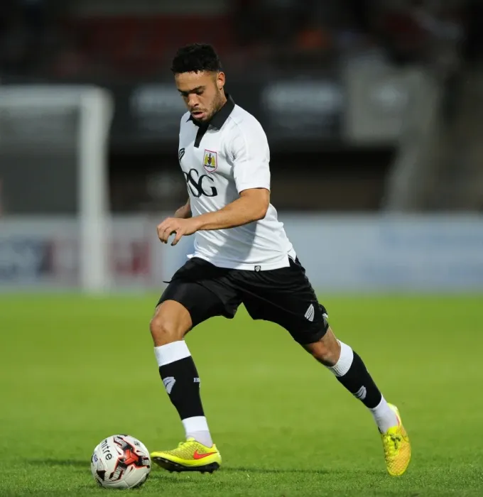 Framed Print : Bristol City's Derrick Williams in Action against Cheltenham Town, 2014 - Pre-Season Friendly