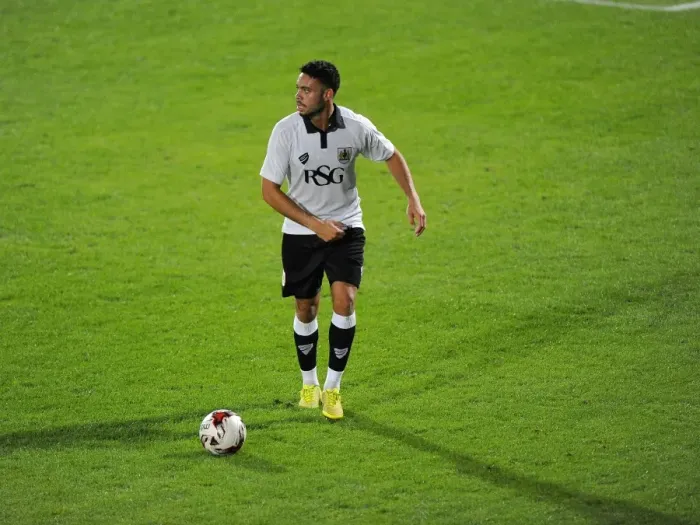 Framed Print : Bristol City's Derrick Williams in Action during Pre-Season Friendly against Cheltenham Town, 2014