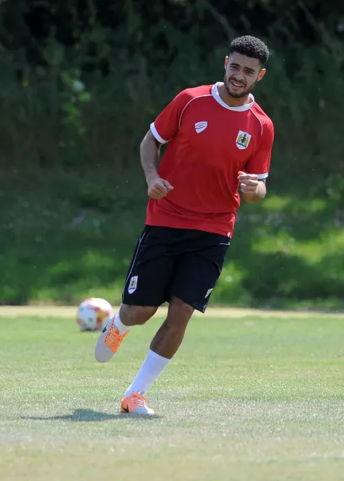 Framed Print : Bristol City's Derrick Williams in Action at Training (July 2, 2014)