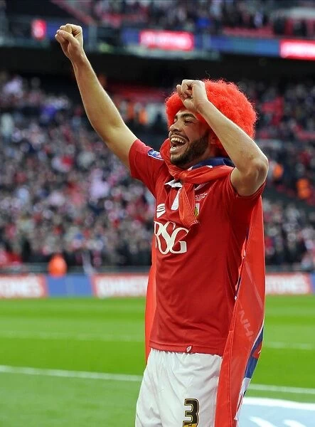 Bristol City's Derrick Williams Celebrates Johnstone's Paint Trophy Victory over Walsall at Wembley Stadium