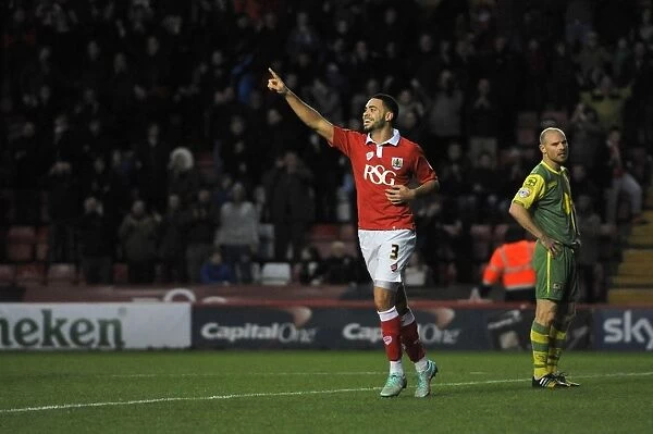 Bristol City's Derrick Williams Euphorically Celebrates Goal Against Notts County in Sky Bet League One