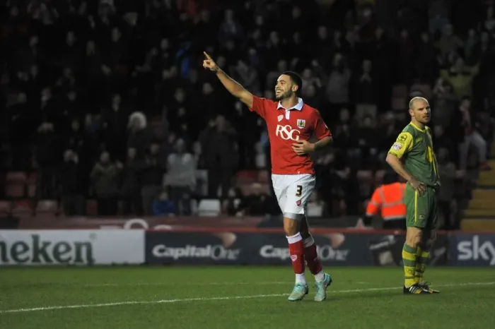 Framed Print : Bristol City's Derrick Williams Euphorically Celebrates Goal Against Notts County in Sky Bet League One Framed Print : Bristol City's Derrick Williams Euphorically Celebrates Goal Against Notts County in Sky Bet League One