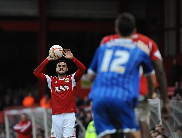 Bristol City's Derrick Williams Readies for Throw-In during Sky Bet League One Match vs. Gillingham