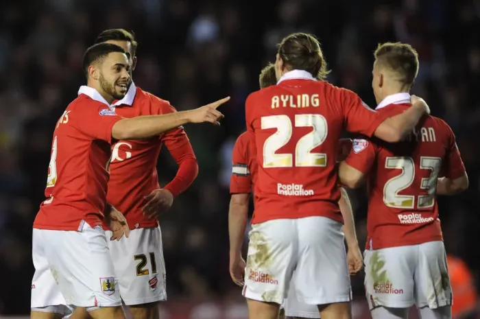 Framed Print : Bristol City's Derrick Williams Scores Fourth Goal in 4-0 Win Against Notts County