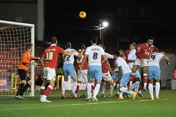 Bristol City's Derrick Williams Scores Opening Goal Against Coventry City at Ashton Gate Stadium, Johnstones Paint Trophy (Football)