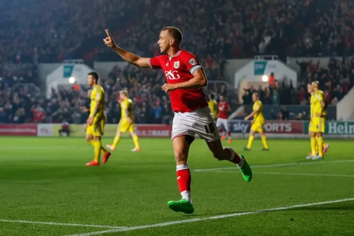 Framed Print : Bristol City's Double Victory: Aaron Wilbraham's Two Goals Against Nottingham Forest at Ashton Gate Stadium (2015) Framed Print : Bristol City's Double Victory: Aaron Wilbraham's Two Goals Against Nottingham Forest at Ashton Gate Stadium (2015)