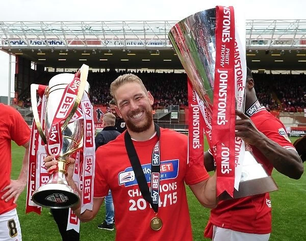 Bristol City's Double Victory: League One and JPT Trophies - Scott Wagstaff Celebrates