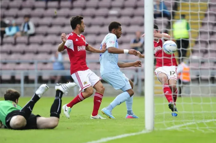 Framed Print : Bristol City's Dramatic Comeback: Securing a 3-1 Lead Against Coventry City - The Moment of Triumph