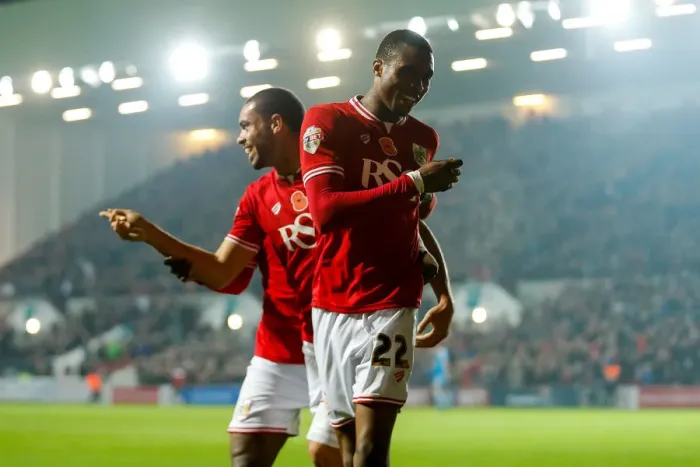 Framed Print : Bristol City's Dramatic Half-Time Goal: Jonathan Kodjia Scores Against Wolves in Sky Bet Championship Framed Print : Bristol City's Dramatic Half-Time Goal: Jonathan Kodjia Scores Against Wolves in Sky Bet Championship