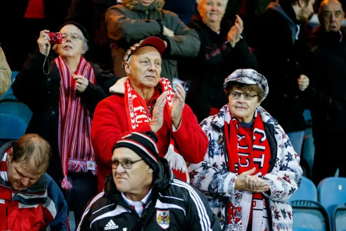 Framed Print : Bristol City's Euphoric Welcome: Thrilled Fans Cheer at Peterborough United's Stadium Framed Print : Bristol City's Euphoric Welcome: Thrilled Fans Cheer at Peterborough United's Stadium