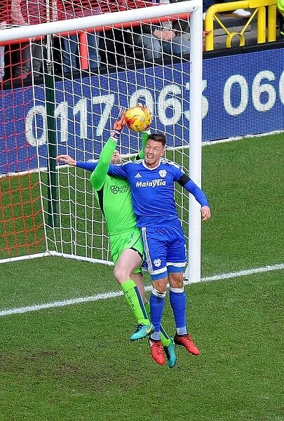 Bristol City's Frank Fielding in Action Against Cardiff City, Sky Bet Championship (January 14, 2017)
