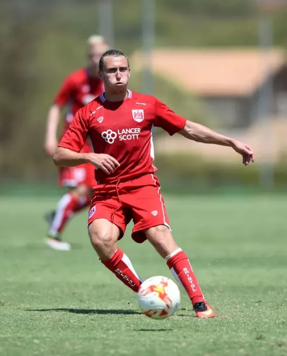 Framed Print : Bristol City's Frank Fielding in Action Against UCAM in Pre-season Friendly at La Manga Training Ground Framed Print : Bristol City's Frank Fielding in Action Against UCAM in Pre-season Friendly at La Manga Training Ground