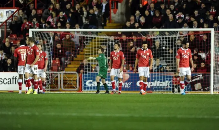Framed Print : Bristol City's Frustration as Bradford Scores Late Equalizer in Sky Bet League One Clash Framed Print : Bristol City's Frustration as Bradford Scores Late Equalizer in Sky Bet League One Clash