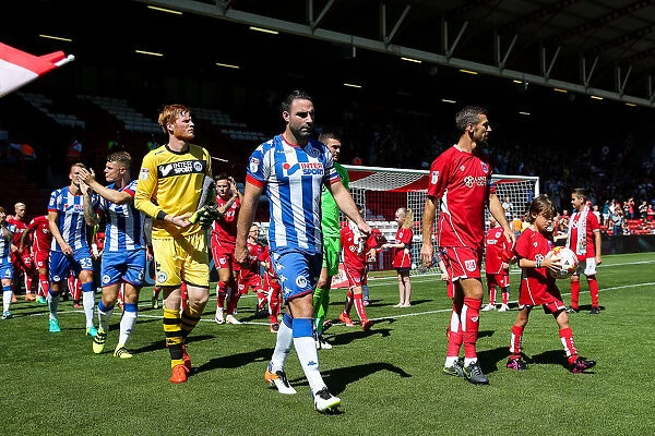 Bristol City's Gary O'Neil Leads Out Team Against Wigan Athletic at Ashton Gate Stadium