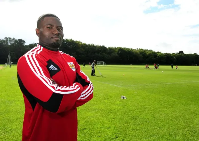 Framed Print : Bristol City's George Elokobi Gears Up for Loan Move Framed Print : Bristol City's George Elokobi Gears Up for Loan Move