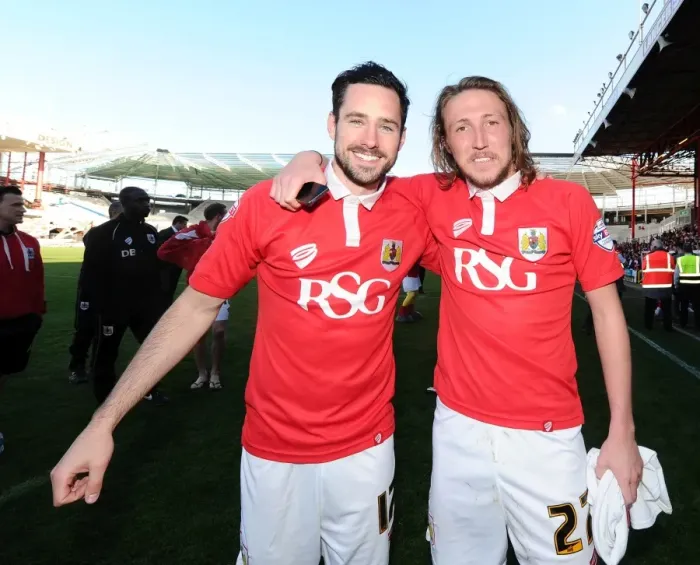 Framed Print : Bristol City's Greg Cunningham and Luke Ayling: Emotional Moment as Champions League One Title is Claimed Framed Print : Bristol City's Greg Cunningham and Luke Ayling: Emotional Moment as Champions League One Title is Claimed