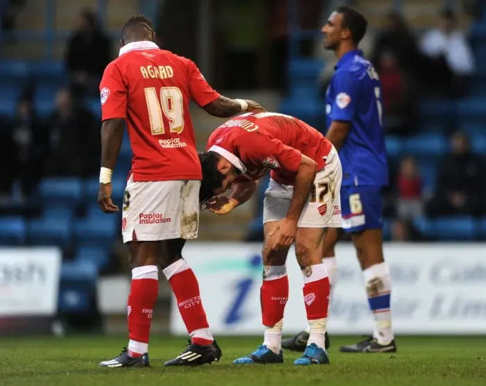 Framed Print : Bristol City's Greg Cunningham Scores Dramatic Header in FA Cup Upset at Gillingham Framed Print : Bristol City's Greg Cunningham Scores Dramatic Header in FA Cup Upset at Gillingham