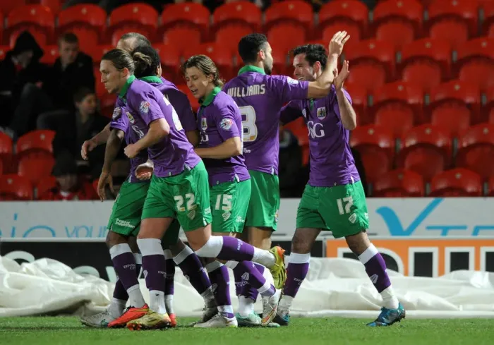 Framed Print : Bristol City's Greg Cunningham Scores Game-winning Goal vs Doncaster Rovers