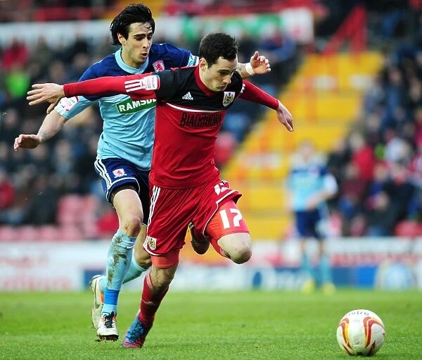 Bristol City's Gregg Cunningham Stops Rhys Williams: A Pivotal Moment in the Bristol City vs. Middlesbrough Npower Championship Match, March 9, 2013