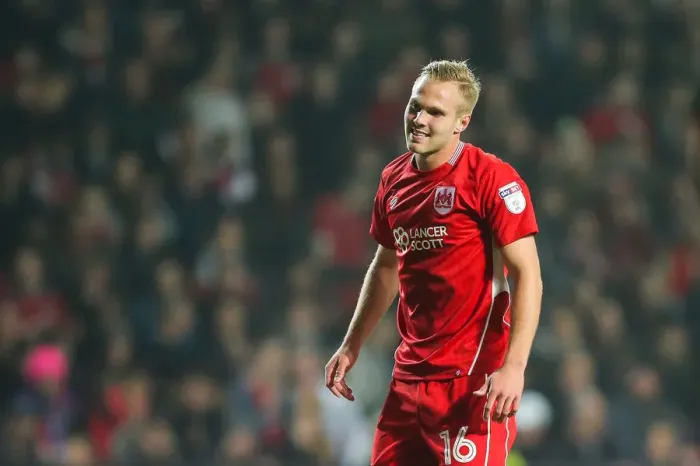 Framed Print : Bristol City's Gustav Engvall Displays Frustration During Match Against Hull City
