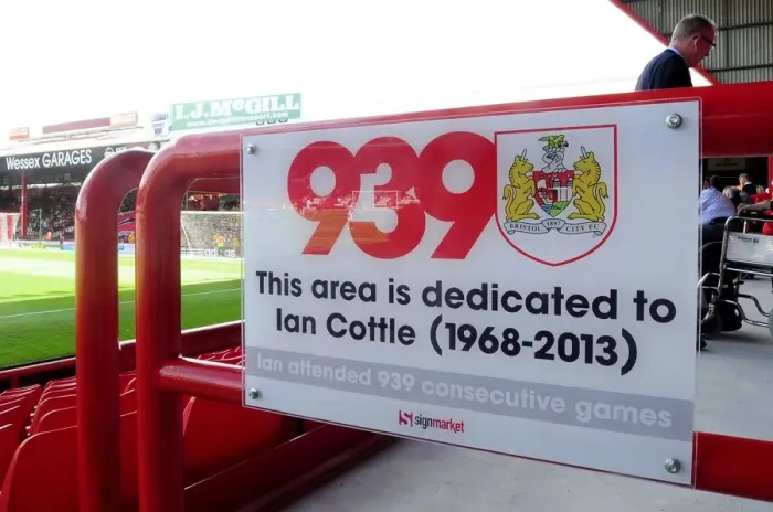 Framed Print : Bristol City's Ian Cottle Honored: New Wheelchair Area Dedicated at Ashton Gate after Record-Breaking 939 Games Attendance (Bristol City V Bradford City, Sky Bet League One) Framed Print : Bristol City's Ian Cottle Honored: New Wheelchair Area Dedicated at Ashton Gate after Record-Breaking 939 Games Attendance (Bristol City V Bradford City, Sky Bet League One)