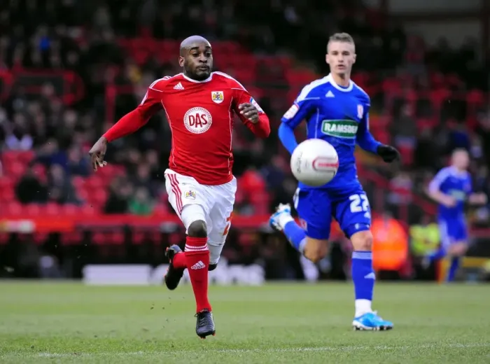 Framed Print : Bristol City's Jamal Campbell-Ryce in Action against Middlesbrough in Championship Match, Ashton Gate Stadium (Bristol City v Middlesbrough, 2011) Framed Print : Bristol City's Jamal Campbell-Ryce in Action against Middlesbrough in Championship Match, Ashton Gate Stadium (Bristol City v Middlesbrough, 2011)