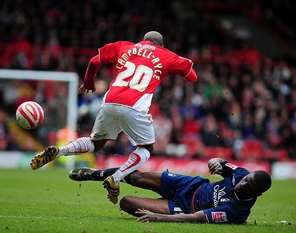 Bristol City's Jamal Campbell-Ryce Foul by Guy Moussi - Championship Clash between Bristol City and Nottingham Forest - 03 / 04 / 2010