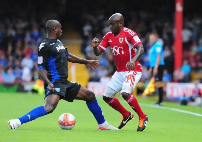 Framed Print : Bristol City's Jamal Campbell-Ryce Scores Spectacular Goal Past Portsmouth's Aaron Mokoena (Championship Match, 2008-11) Framed Print : Bristol City's Jamal Campbell-Ryce Scores Spectacular Goal Past Portsmouth's Aaron Mokoena (Championship Match, 2008-11)