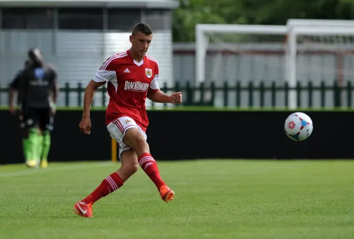 Framed Print : Bristol City's James Wilson in Action against Forest Green Rovers - Preseason 2013 Framed Print : Bristol City's James Wilson in Action against Forest Green Rovers - Preseason 2013