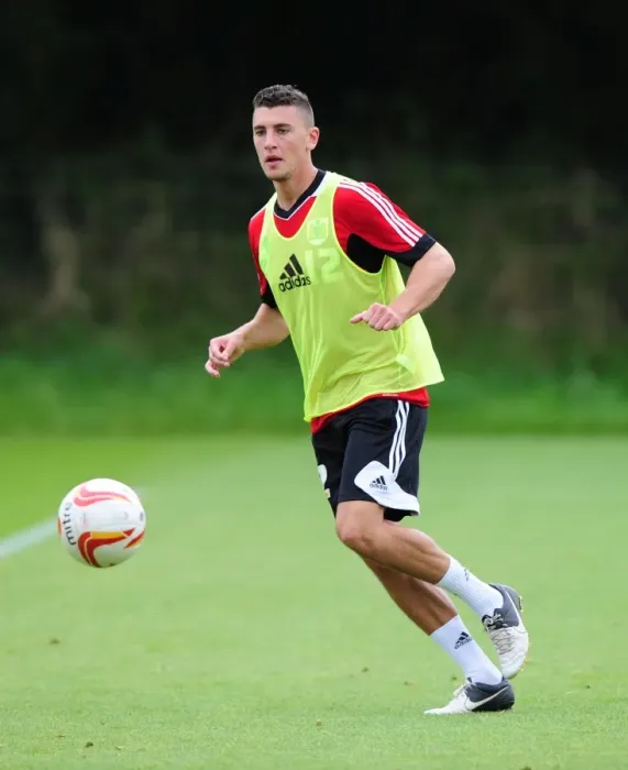 Framed Print : Bristol City's James Wilson in Action during Training, September 2012