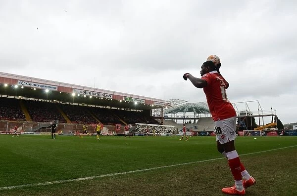 Bristol City's Jay Emmanuel-Thomas in Action Against Barnsley, March 2015
