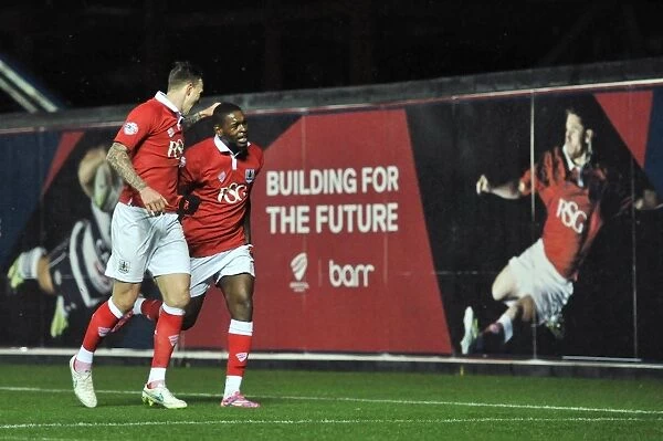 Bristol City's Jay Emmanuel-Thomas and Aden Flint Celebrate Goal in FA Cup Third Round Replay against Doncaster Rovers