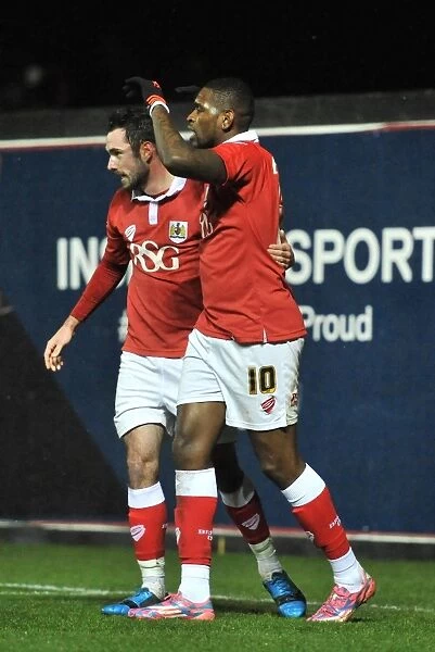 Bristol City's Jay Emmanuel-Thomas and Greg Cunningham Celebrate Goal in FA Cup Third Round Replay against Doncaster Rovers