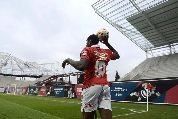 Bristol City's Jay Emmanuel-Thomas Readies for Throw-In during Sky Bet League One Match vs. Gillingham