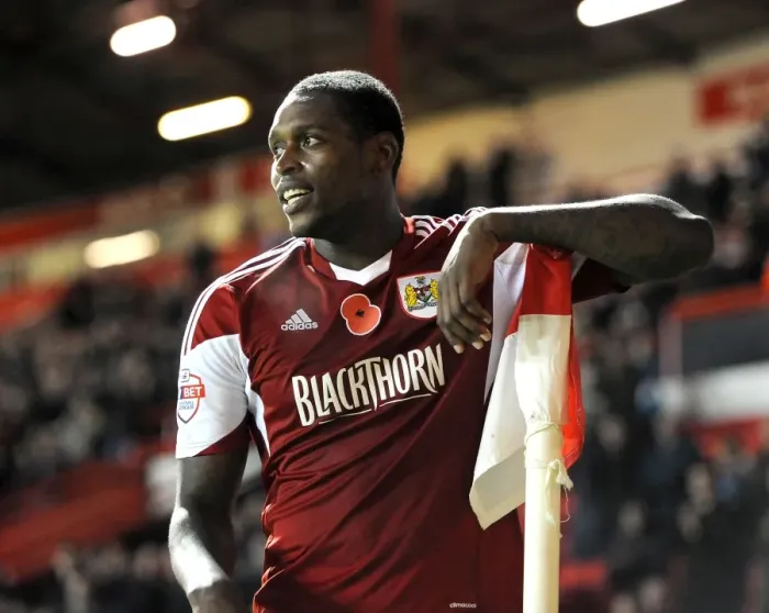 Framed Print : Bristol City's Jay Emmanuel-Thomas Scores Brace in FA Cup Victory: Double Delight at Ashton Gate Framed Print : Bristol City's Jay Emmanuel-Thomas Scores Brace in FA Cup Victory: Double Delight at Ashton Gate