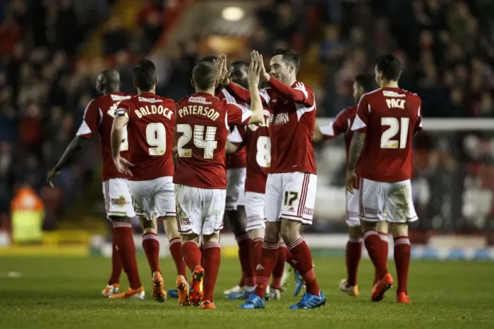 Framed Print : Bristol City's Jay Emmanuel-Thomas Scores Fourth Goal in 4-0 Victory over Port Vale