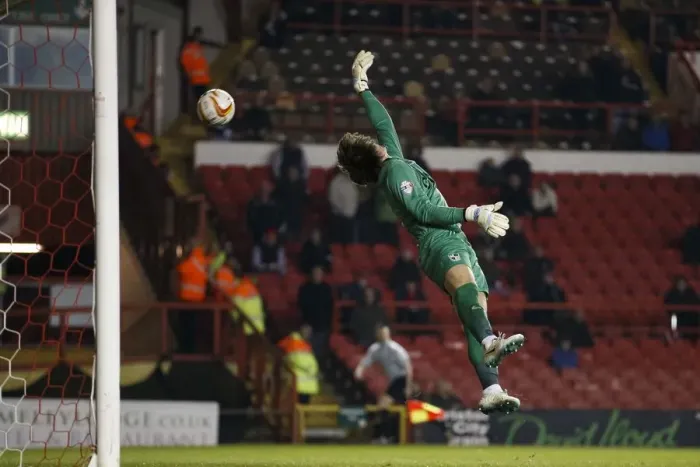 Framed Print : Bristol City's Jay Emmanuel-Thomas Scores Free Kick Past Port Vale's Sam Johnson in Sky Bet League One Match Framed Print : Bristol City's Jay Emmanuel-Thomas Scores Free Kick Past Port Vale's Sam Johnson in Sky Bet League One Match