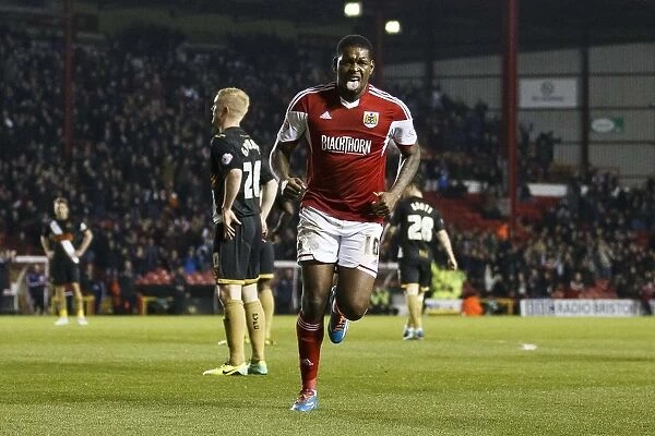 Bristol City's Jay Emmanuel-Thomas Scores Opening Goal Against Port Vale in Sky Bet League One, 2014