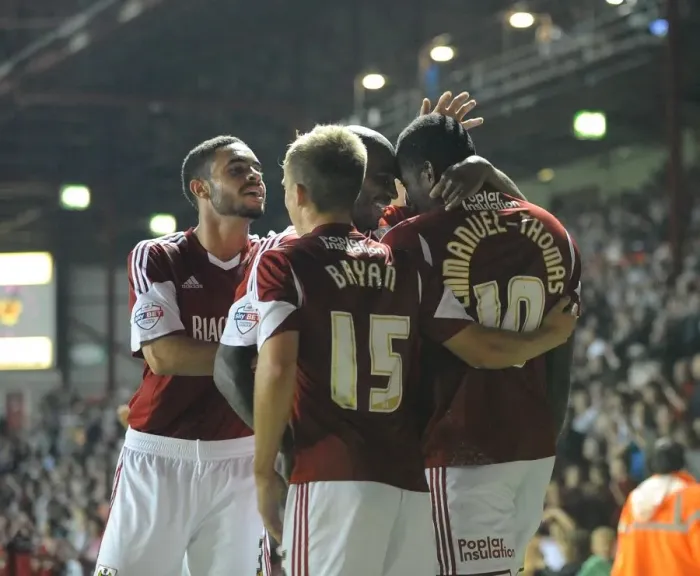 Framed Print : Bristol City's Jay Emmanuel-Thomas Scores the Winner Against Crystal Palace in the Capital One Cup