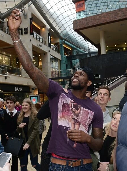 Bristol City's Jay Emmanuel-Thomas Snaps a Selfie at Cabot Circus during Johnstones Paint Trophy Match