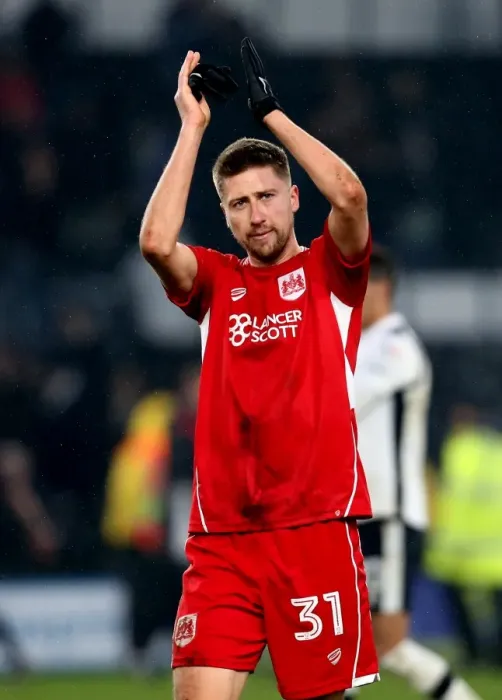 Framed Print : Bristol City's Jens Hegeler in Action Against Derby County, 11 / 02 / 2017